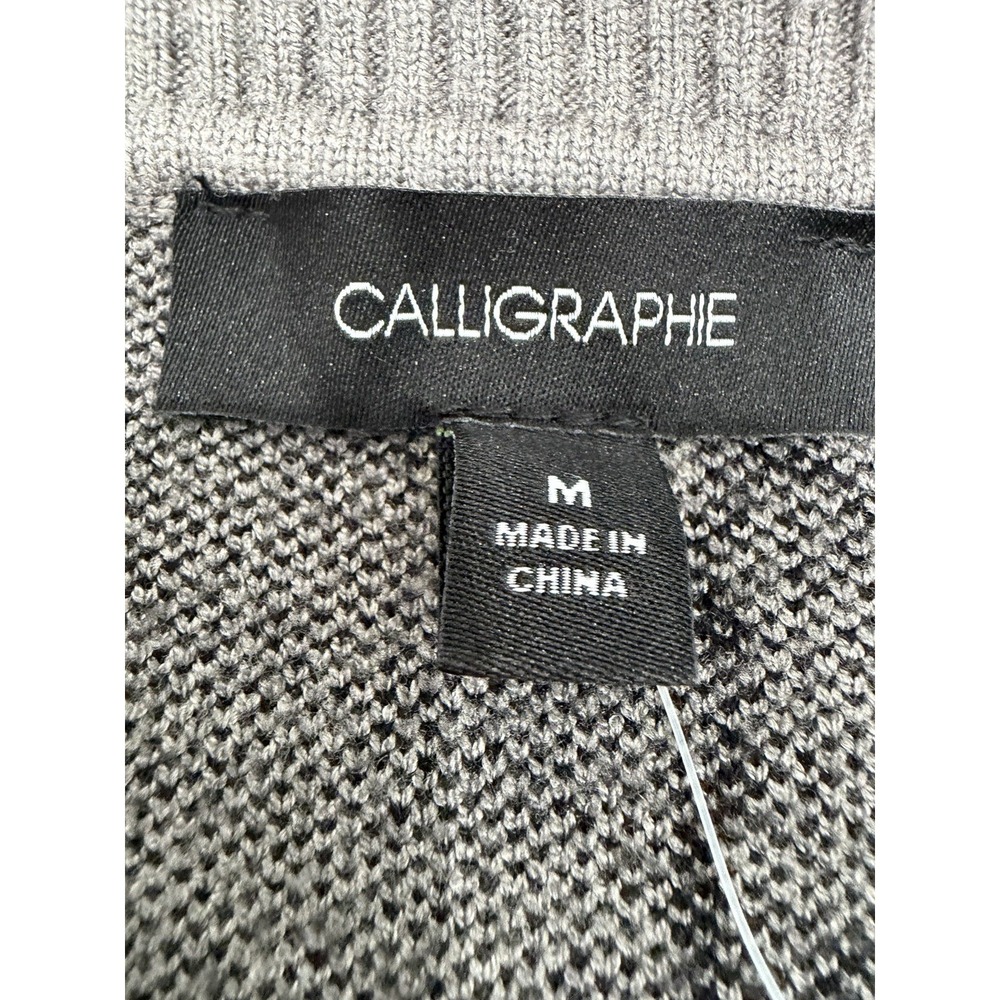 Anthropologie Calligraphie Novelty women's Sweater Dogs Print Grey Size M NWT - Picture 8 of 8